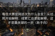 每日大赛官网这次为什么会变？从对照开始解释：线索汇总更能解释，这才是最关键的一步（新手向）